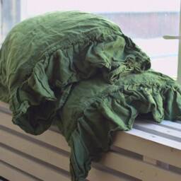 Linen Pillow Case With Ruffles in A Palette Color Washed 100% Linen Queen King Standard Bedding Pillow Shams - thumbnail 3
