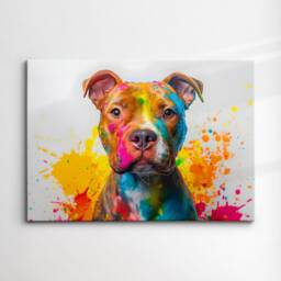 staffordshire Bull Terrier Dog Pet Abstract Modern Painting Wall Art, Framed Canvas Poster Print, Home Kitchen Office Room Decor, Gifts - thumbnail 3
