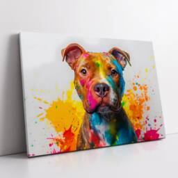 staffordshire Bull Terrier Dog Pet Abstract Modern Painting Wall Art, Framed Canvas Poster Print, Home Kitchen Office Room Decor, Gifts - thumbnail 2