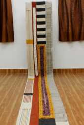 Hand Block Printed Cotton Runner Rug - Extra Large Washable Hallway - thumbnail 1