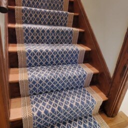 Hand Block Printed Cotton Runner Rug - Extra Large Washable Hallway - thumbnail 2