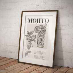 Cocktail Making - Mojito Poster Home Bar, Modern Decor, Cool Cocktail Print, Kitchen Wall Art, Lover Gift - thumbnail 2
