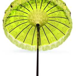 Bali Sun Parasol Lemon Yellow & Gold 2M, Hand-Made Balinese Garden With Screw Pole Joint - thumbnail 2