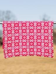 Knitted Baby Blanket For Newborn Rhombus, Red & White, From Wool, Alpaca Kids