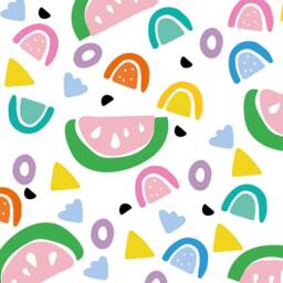 Rainbow Watermelons Wall Stickers - Fun Bright Decals, Kids Art, Nursery Stickers, Playroom Bedroom Decor - thumbnail 2