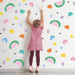 Rainbow Watermelons Wall Stickers - Fun Bright Decals, Kids Art, Nursery Stickers, Playroom Bedroom Decor - thumbnail 1