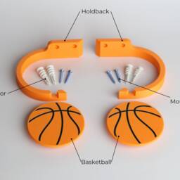 Basketball Curtain Holdback, Set Of 2 - Sports Themed Kids Room Home Decor - thumbnail 3