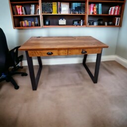 Industrial Desk With Steel Legs & Usb Charger, Available in Various Sizes - thumbnail 3