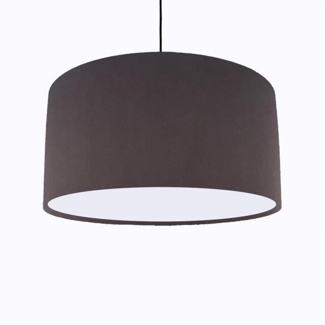 Charcoal Grey Lampshade in Velvet With White Lining - image 1