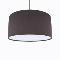 Charcoal Grey Lampshade in Velvet With White Lining - thumbnail 1