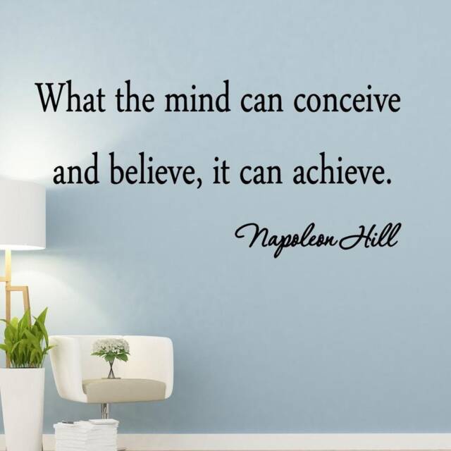 Vwaq What The Mind Can Conceive & Believe, It Achieve Vinyl Wall Decals Quotes Inspirational Sayings Home Decor Art Stickers - image 1