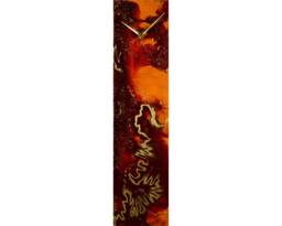 Modern Wall Clock Orange Home Decor, Decorative For Or Desktop, Unique Glass Art, Tall Slim Clocks On Etsy - thumbnail 1