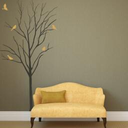 Winter Tree With Birds Decals Living Room Decals Stick On Wall Art Sticker Home Decor By Decalisland -Winter Decal Sd 052 - thumbnail 2