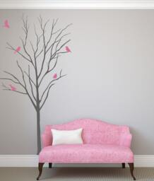 Winter Tree With Birds Decals Living Room Decals Stick On Wall Art Sticker Home Decor By Decalisland -Winter Decal Sd 052 - thumbnail 1