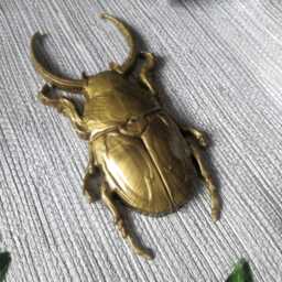 Large Beetle Wall Hanging, Bug Art, Insect Decor, Unusual Gift, Goth Gold Bug, Entomology Gift - thumbnail 3