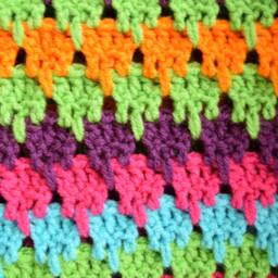 Handmade Crochet Baby Blanket Neon Stripe Acrylic Stroller Blanket - thumbnail 4