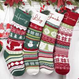 2026 Embroidered Christmas Stocking, Custom Name Stocking, Knitted Family Stocking, Christmas Stocking, Holiday Decor Gift - thumbnail 4