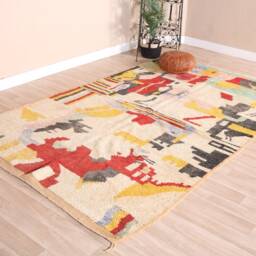 Vintage Boujaad Rug, Authentic Moroccan Rug 5x8 Ft - thumbnail 3