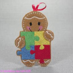Jigsaw, Gingerbread, Autism, Christmas Tree Ornament, Birthday Gift - thumbnail 1