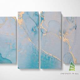 Beach Blue Marble Abstract Canvas Art Split Panel Wall Print Picture Home Decor -C178 - thumbnail 3