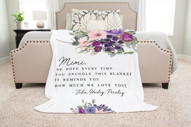 Christmas Gift For Her, Nana Present, Grandma Quote Blanket, From Kids Wife, Grandparent - image 1