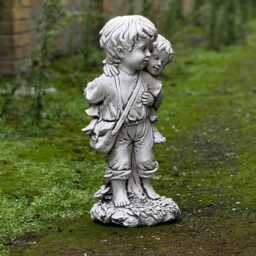 Amazing Siblings Statue Brother & Sister Sculpture Garden Family Decor Cement Kids Figurine Outdoor Sentimental Ornament Memorial Childs - thumbnail 3