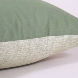 Raw Silk Pillow Cover Ivory & Sage Green, Rustic Farmhouse Decor - thumbnail 3