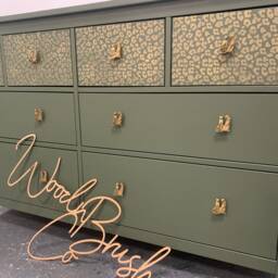 Large Chest Of Drawers Green & Gold Cheetah Print - Design Your Own - thumbnail 2