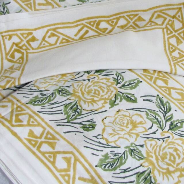 Full Double Flat Sheet Cotton Hand Block Print Bed Sheet, Bedspread, Bedding, Bed Linen, India Decor Gift, Bohemian Print.soft Natural Cotton - image 1