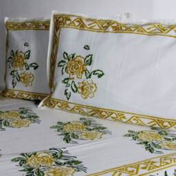 Full Double Flat Sheet Cotton Hand Block Print Bed Sheet, Bedspread, Bedding, Bed Linen, India Decor Gift, Bohemian Print.soft Natural Cotton - thumbnail 3