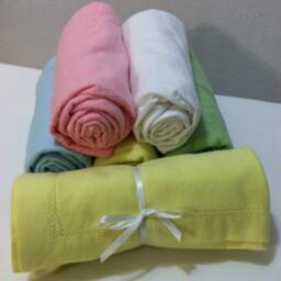 Hemstiched Flannel Baby Receiving Blanket Yellow Quiltsy Handmade - thumbnail 3