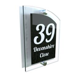 Modern Contemporary Property Number Door Sign Plaque - Arca5-1Wb-S-C - thumbnail 1