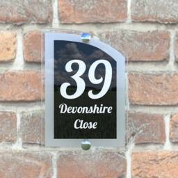 Modern Contemporary Property Number Door Sign Plaque - Arca5-1Wb-S-C - thumbnail 3