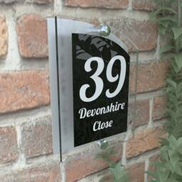 Modern Contemporary Property Number Door Sign Plaque - Arca5-1Wb-S-C - thumbnail 2