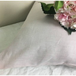 Chambray Blush Pink Linen Euro Sham Covers, Accented Pillow Covers, Square 12x16, 16x16, 18x18, 20x20, 24x24, 26x26, 28x28 - thumbnail 2