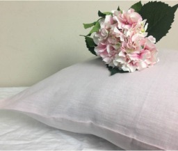 Chambray Blush Pink Linen Euro Sham Covers, Accented Pillow Covers, Square 12x16, 16x16, 18x18, 20x20, 24x24, 26x26, 28x28