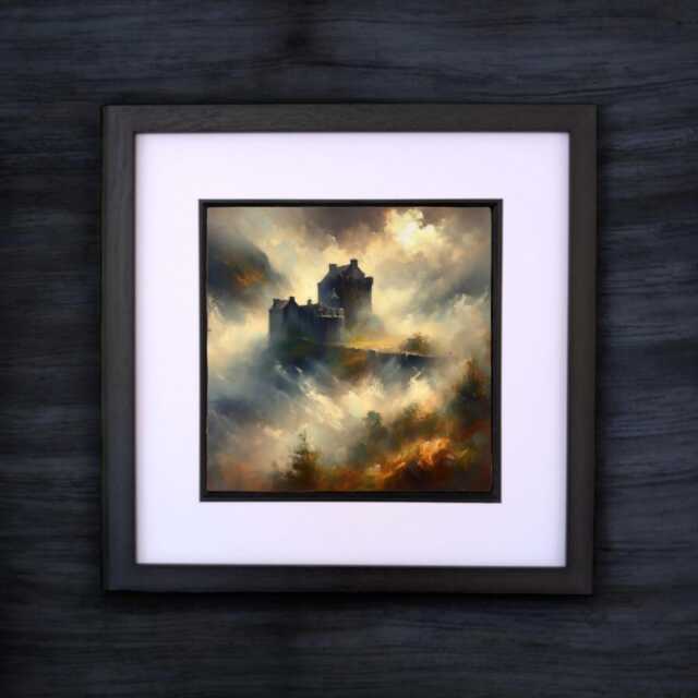 Scottish Digital Wall Art Print, Room Decor - Moody Eilean Donan Castle Highlands - image 1