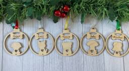 Personalised Dog Christmas Ornament Wooden Pet Memorial Decoration - thumbnail 1