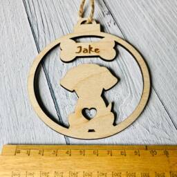 Personalised Dog Christmas Ornament Wooden Pet Memorial Decoration - thumbnail 3