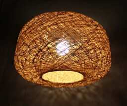 Handwoven Paper Rope Pendant Light Rustic Wheel Lampshade - W21.5''xh11.8 - thumbnail 1
