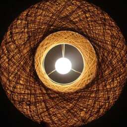 Handwoven Paper Rope Pendant Light Rustic Wheel Lampshade - W21.5''xh11.8 - thumbnail 2