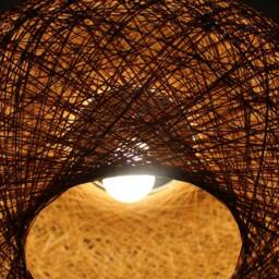 Handwoven Paper Rope Pendant Light Rustic Wheel Lampshade - W21.5''xh11.8 - thumbnail 3