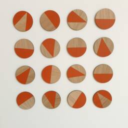 Orange Geometric Wall Art Laser Cut Plywood Wooden Decor Scandi Boho Wallart Circles Hand Painted Modern Decorative Big Statement UK - thumbnail 2