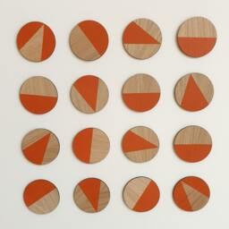 Orange Geometric Wall Art Laser Cut Plywood Wooden Decor Scandi Boho Wallart Circles Hand Painted Modern Decorative Big Statement UK - thumbnail 3