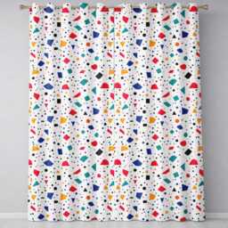 Abstract Minimal Scatter Shapes Confetti Seamless Pattern Readymade Eyelet Ring Top Thermal 100% Blackout Curtains - thumbnail 2