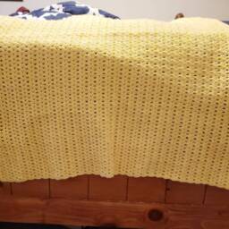 Crochet Baby Blanket. Afghan. Handmade Yellow Gender Neutral. Baby Shower Gift - thumbnail 2