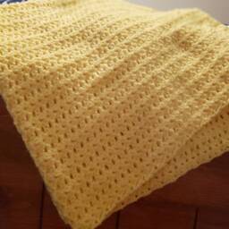 Crochet Baby Blanket. Afghan. Handmade Yellow Gender Neutral. Baby Shower Gift - thumbnail 4