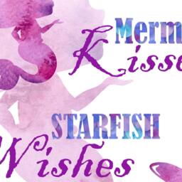 Mermaid Wall Art Downloadable Print, Baby Shower Gift, Nursery Decor, Girl's Room Kisses & Starfish Wishes, Watercolor - thumbnail 2