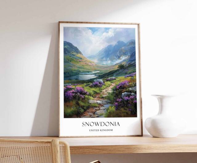 Snowdonia Poster, Adventure Decor, Welsh Landscape Wall Art, Wales Nature Travel Print, Gift, Poster - image 1