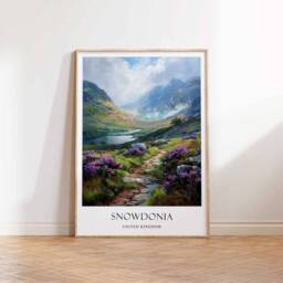 Snowdonia Poster, Adventure Decor, Welsh Landscape Wall Art, Wales Nature Travel Print, Gift, Poster - thumbnail 3
